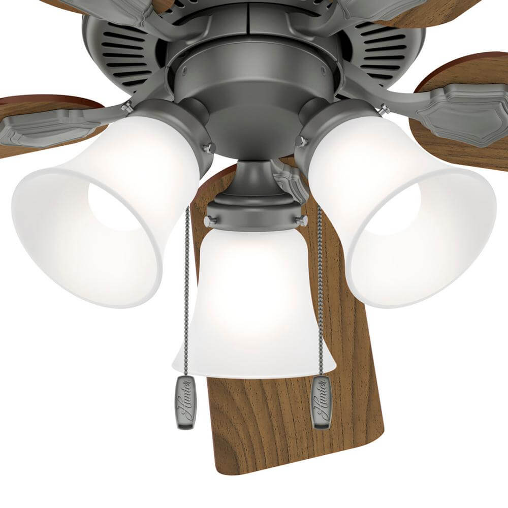 Swanson 52" Matte Silver LED Indoor Ceiling Fan with Light Kit